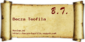 Becza Teofila névjegykártya